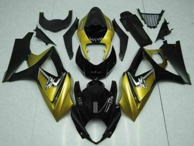 Carénages Moto Suzuki GSXR 1000 2007-2008 - Or Noir Brillant Argent Décalque