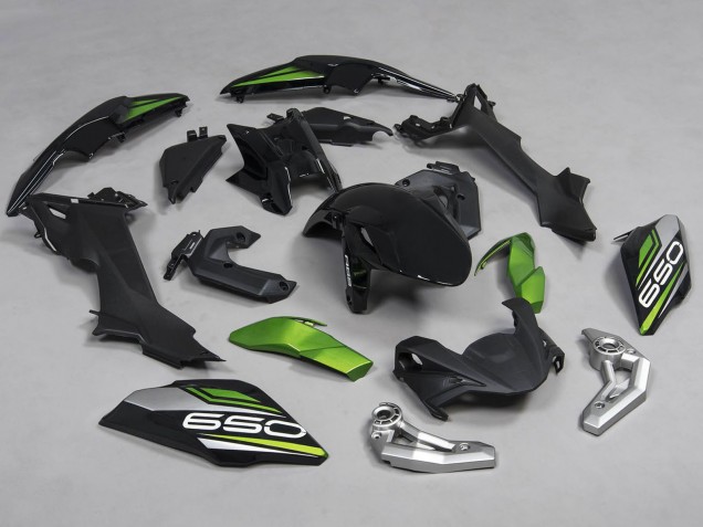 Carénages Moto Kawasaki Ninja Z650 2017-2019 - Noir Vert Argent