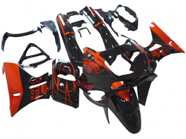 Carénages Moto Kawasaki ZZR400 1993-2007 - Noir Brillant Rouge Corona Extra