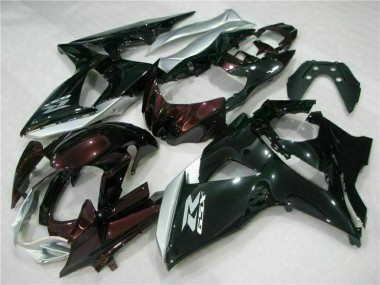 Carénages Moto Suzuki GSXR 1000 2009-2016 - Noir Brillant Argent Blanc