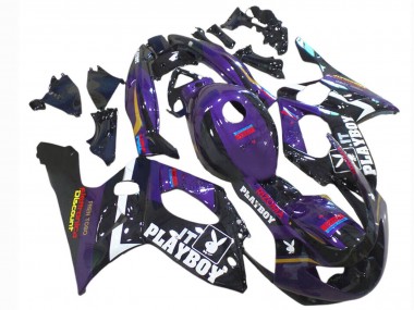 Carénages Moto Yamaha YZF600R Thundercat 1996-2007 - Violet Foncé Noir Blanc Rizoma Playboy