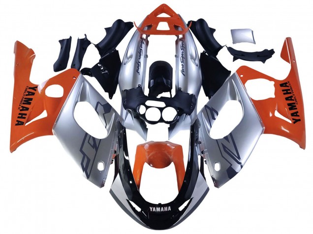 Carénages Moto Yamaha YZF600R Thundercat 1996-2007 - Orange Gris Noir Brillant