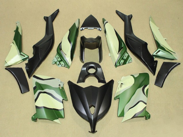 Carénages Moto Yamaha TMAX530 2012-2014 - Noir Mat Vert Light Jaune