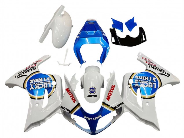 Carénages Moto Suzuki SV650 2003-2013 - Blanc Bleu Lucky Strike Motul