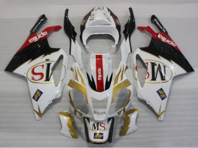 Carénages Moto Aprilia RSV1000 2003-2006 - Blanc Or Rouge Noir