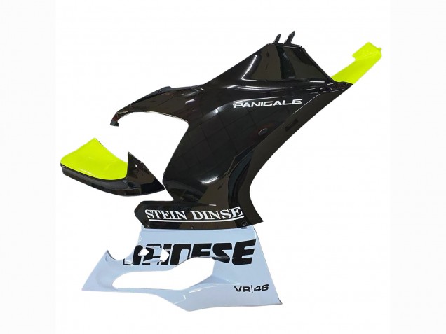 Carénages Moto Ducati Panigale V2 2020-2024 - Blanc Vert Citron Noir Brillant Stein Dinse VR 46