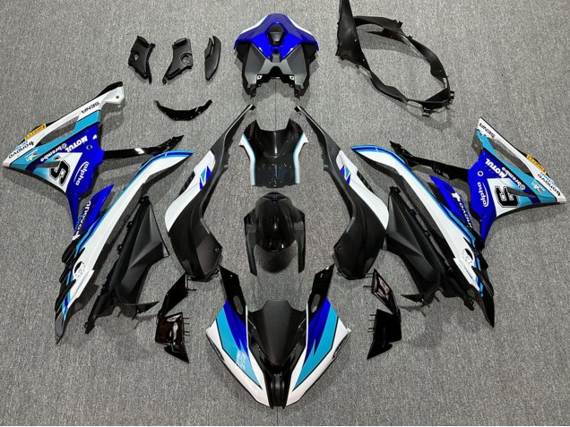 Carénages Moto BMW S1000RR 2023-2024 - Blanc Bleu Noir Mat Motul