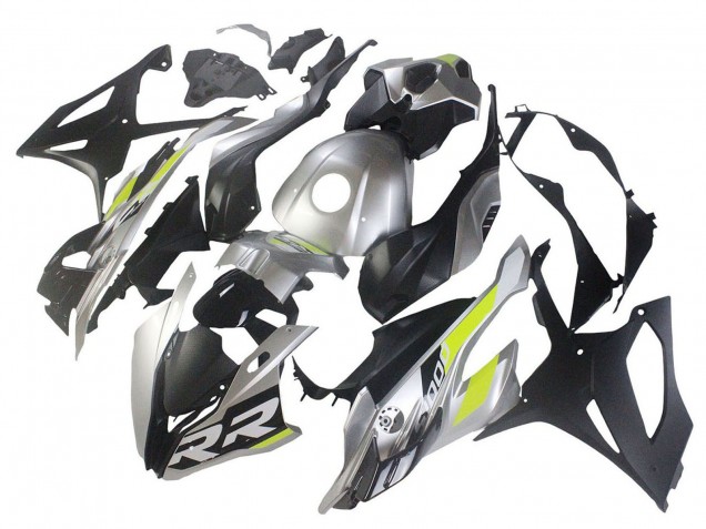 Carénages Moto BMW S1000RR 2023-2024 - Argent Noir Mat Vert Citron