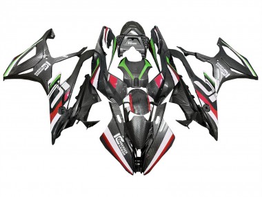 Carénages Moto BMW S1000RR 2019-2022 - Noir Rouge Vert Fibre de Carbone