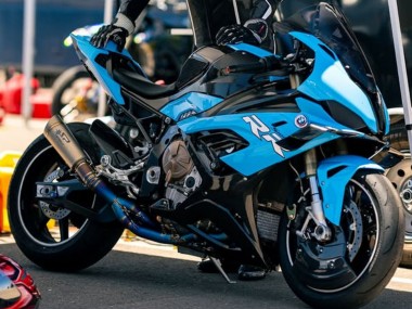 Carénages Moto BMW S1000RR 2019-2022 - Bleu Noir Fibre de Carbone