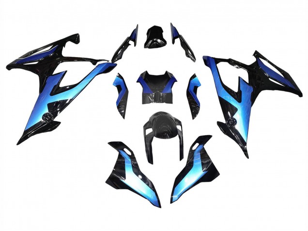 Carénages Moto BMW S1000RR 2019-2022 - Noir Pente Bleu