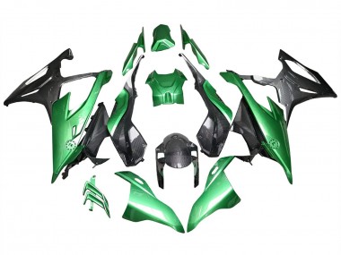 Carénages Moto BMW S1000RR 2019-2022 - Noir Brillant Vert Fibre de Carbone
