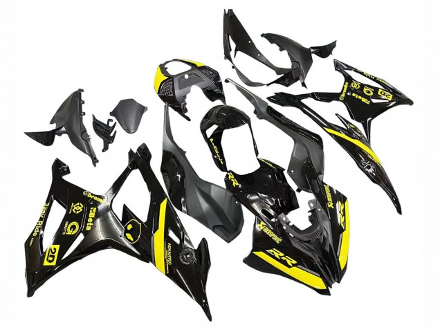 Carénages Moto BMW S1000RR 2019-2022 - Noir Brillant Jaune