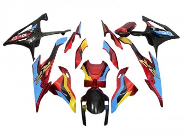 Carénages Moto BMW S1000RR 2019-2022 - Bleu Clair Rouge Or