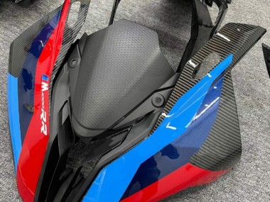 Carénages Moto BMW S1000RR 2019-2022 - Noir Bleu Rouge Fibre de Carbone