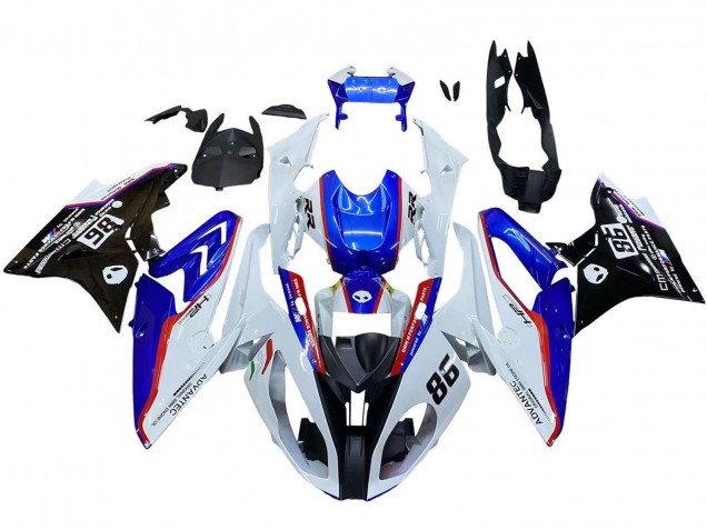 Kits Carénage Moto ABS BMW S1000RR 2017-2018 - Blanc Bleu Rouge Noir Brillant