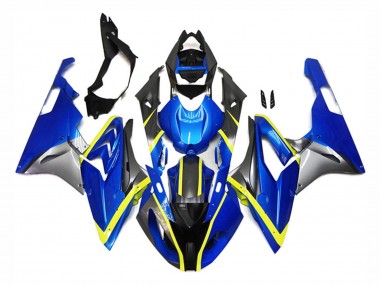 Carénages Moto BMW S1000RR 2015-2016 - Argent Jaune Bleu