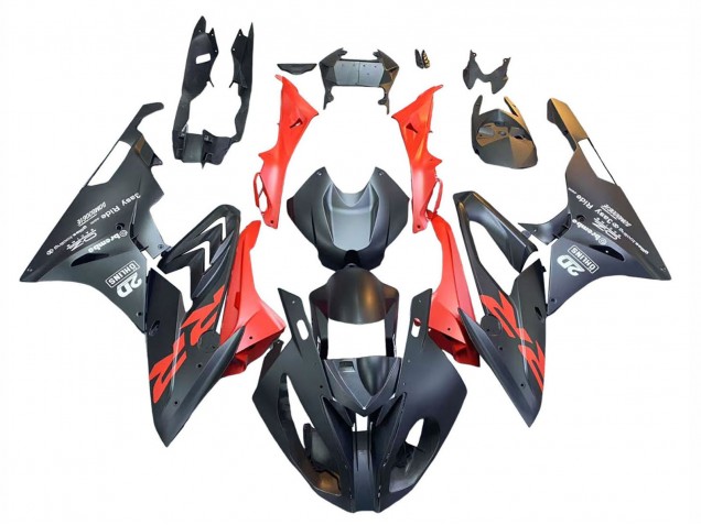 Carénages Moto BMW S1000RR 2015-2016 - Noir Mat Rouge