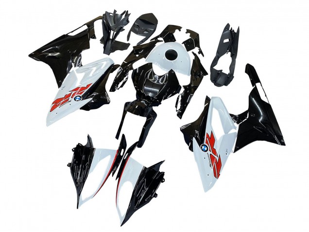 Carénages Moto BMW S1000RR 2015-2016 - Blanc Noir Fibre de Carbone