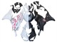 Carénages Moto Kawasaki ZX6R 2023-2025 - Noir Blanc Flower