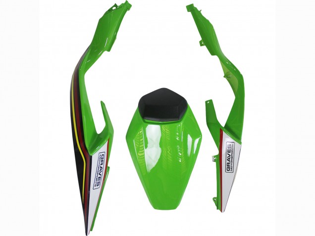 Carénages Moto Kawasaki ZX6R 2023-2025 - Vert Noir Rouge Jaune Dunlop