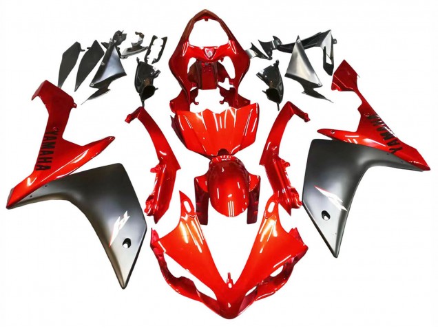 Carénage Moto Yamaha YZF 1000 R1 2007-2008 - Rouge Noir Mat