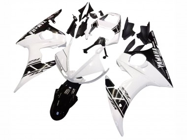 Carénage Moto Yamaha YZF R6 2003-2004 - Blanc Noir Brillant