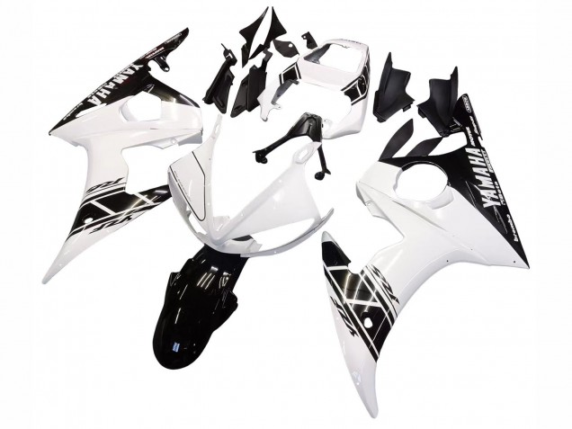 Carénage Moto Yamaha YZF R6 2003-2004 - Blanc Noir Brillant