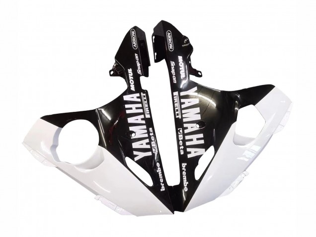 Carénages Moto Yamaha YZF R6S 2006-2009 - Blanc Noir Brillant