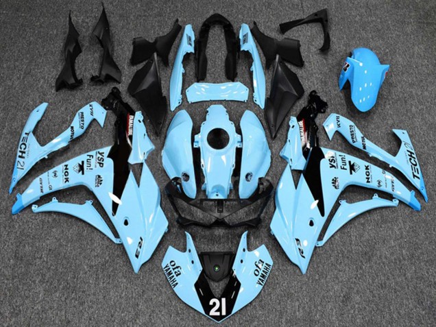 Carénages Moto Yamaha YZF R3/R25 2015-2018 - Bleu Clair Noir Yamalube 21