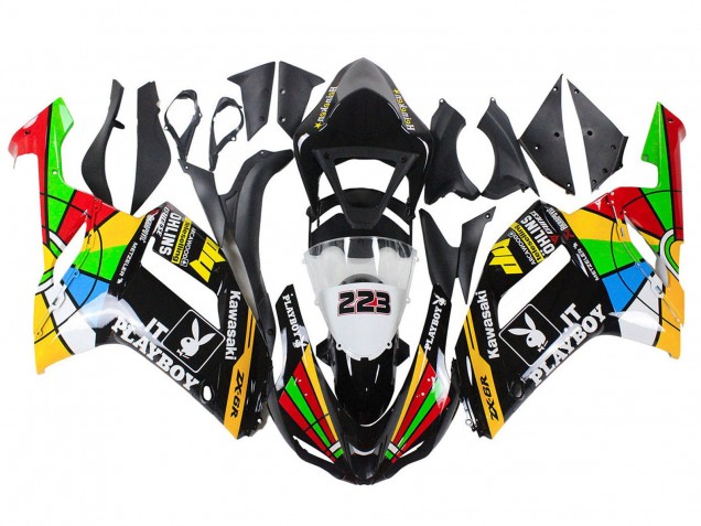 Carénages Moto Kawasaki ZX6R 2007-2008 - Coloré Playboy 223