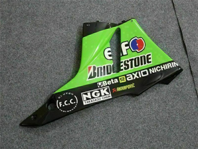 Carénages Moto Kawasaki ZX6R 2009-2012 - Vert Noir Brillant Elf Touch4 Bridgestone