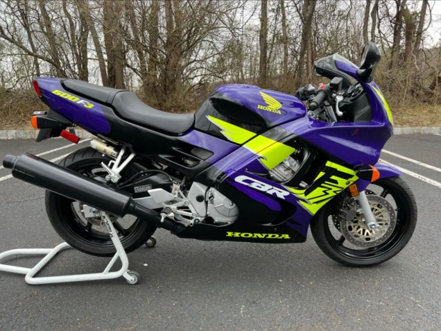 Carénages Moto Honda CBR600 F3 1997-1998 - Bleu Jaune Néon