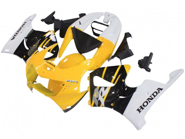 Carénages Moto Honda CBR900RR 919 1998-1999 - Blanc Jaune Noir Brillant