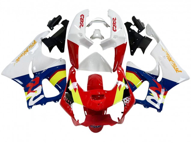Carénages Moto Honda CBR900RR 919 1998-1999 - Blanc Rouge Jaune Bleu