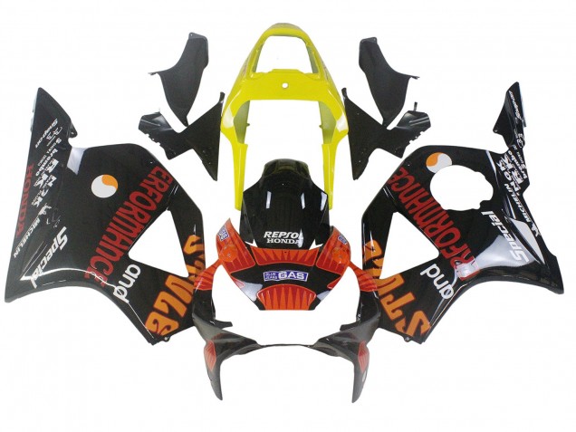 Carénages Moto Honda CBR900RR 954 2002-2003 - Jaune Rouge Noir Brillant Repsol Rossi