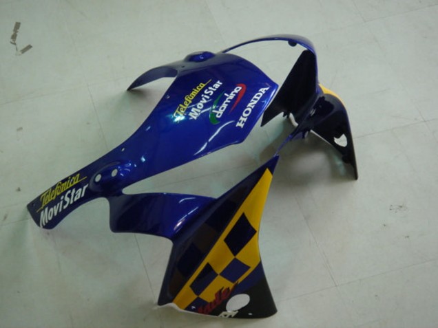 Carénages Moto Honda CBR900RR 954 2002-2003 - Bleu Jaune Noir Brillant Telefumica MoviStar Castrol