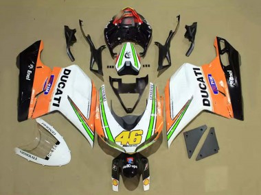 Carénages Moto Ducati 848/1098/1198 2007-2014 - Blanc Orange Vert Noir Brillant Tim 46