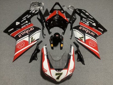 Kits Carénage Moto Ducati 848/1098/1198 2007-2014 - Blanc Rouge Noir Brillant