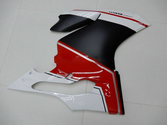 Carénages Moto Ducati 1199 2011-2014 - Blanc Rouge Noir Mat