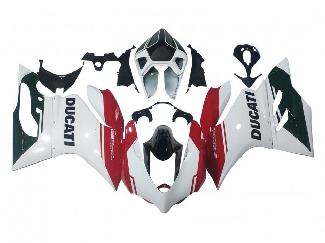 Carénages Moto Ducati Panigale 899 2011-2014 - Blanc Rouge Noir Brillant