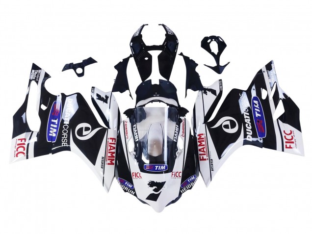 Carénages Moto Ducati Panigale 899/1199 2011-2014 - Blanc Noir Bleu Fiamm Ficc 7