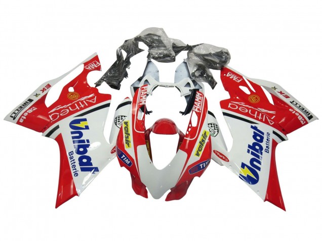 Carénages Moto Ducati Panigale 899/1199 2011-2014 - Blanc Rouge Bleu Valsir Fiamm
