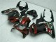 Carénages Moto Kawasaki EX250 2008-2012 - Noir Brillant Rouge Marron