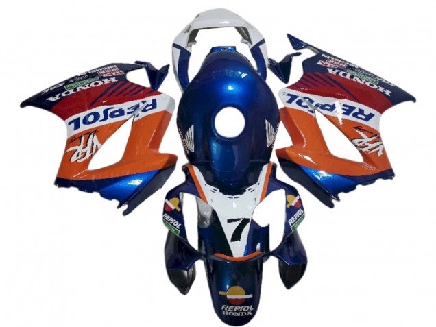Carénages Moto Honda VFR 800 2002-2013 - Blanc Orange Bleu Repsol