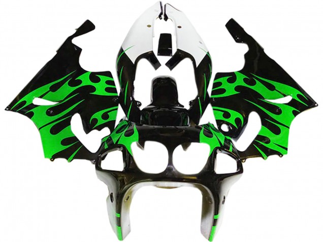 Carénages Moto Kawasaki ZX7R 1996-2003 - Vert Noir Brillant Blanc