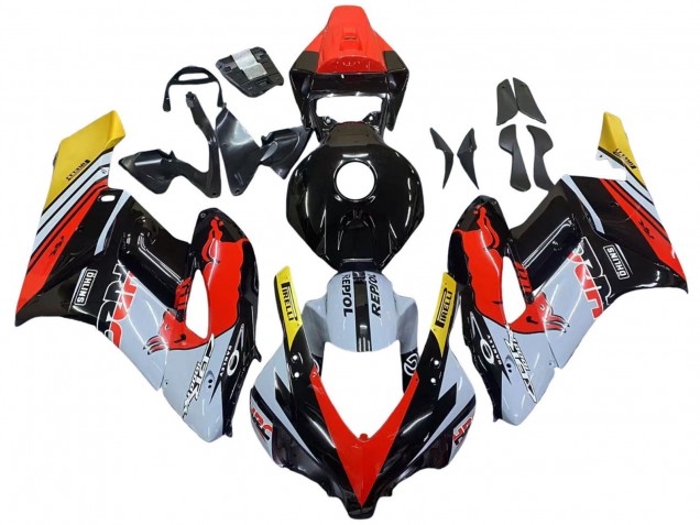 Carénages Moto Honda CBR1000RR 2004-2005 - Jaune Rouge Blanc Glossy Red Bull Repsol HRC
