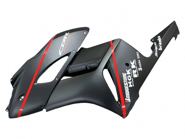 Carénages Moto Honda CBR1000RR 2004-2005 - Noir Brillant Gris Brillant Rouge Bande