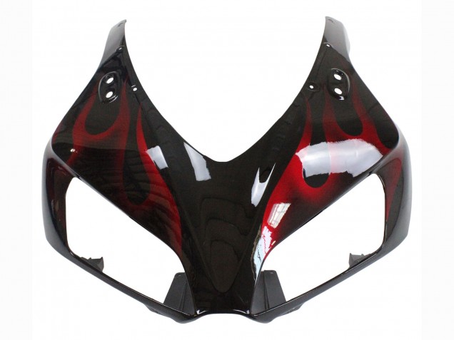 Carénage Moto Honda CBR1000RR 2006-2007 - Noir Brillant Rouge Flamme