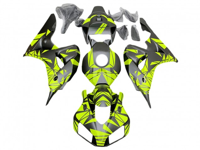 Carénages Moto Honda CBR1000RR 2006-2007 - Fluorescent Vert Noir Mat